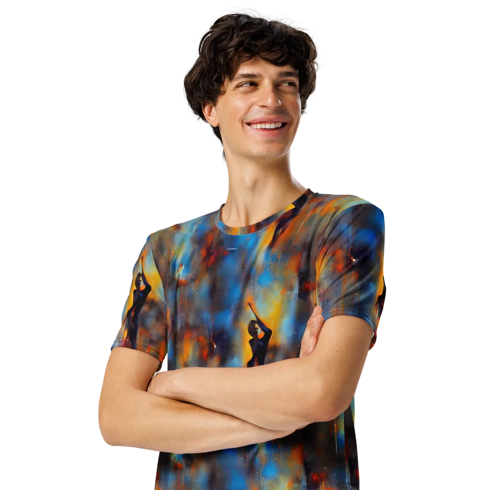 Cobalt Vogue on Men's Crew Neck T-Shirt — Left Front