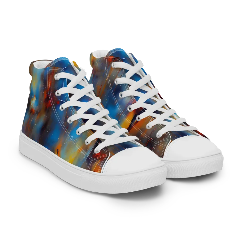 Cobalt Vogue on Men's High Top Canvas Shoes — Right Front