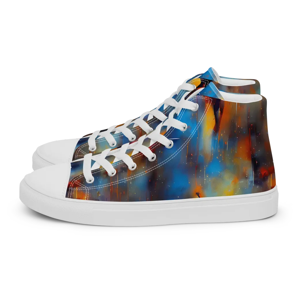 Cobalt Vogue on Men's High Top Canvas Shoes — Left