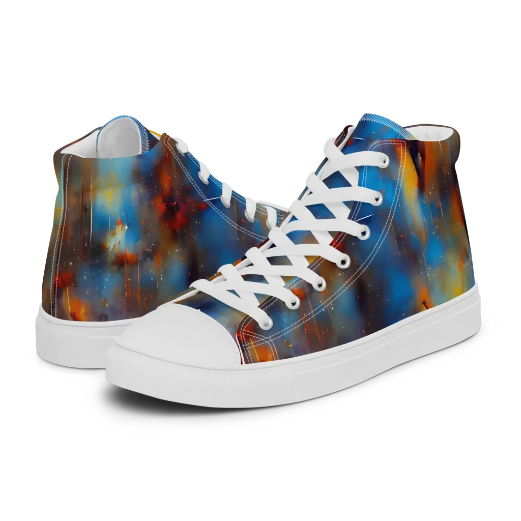 Cobalt Vogue on Men's High Top Canvas Shoes — Left