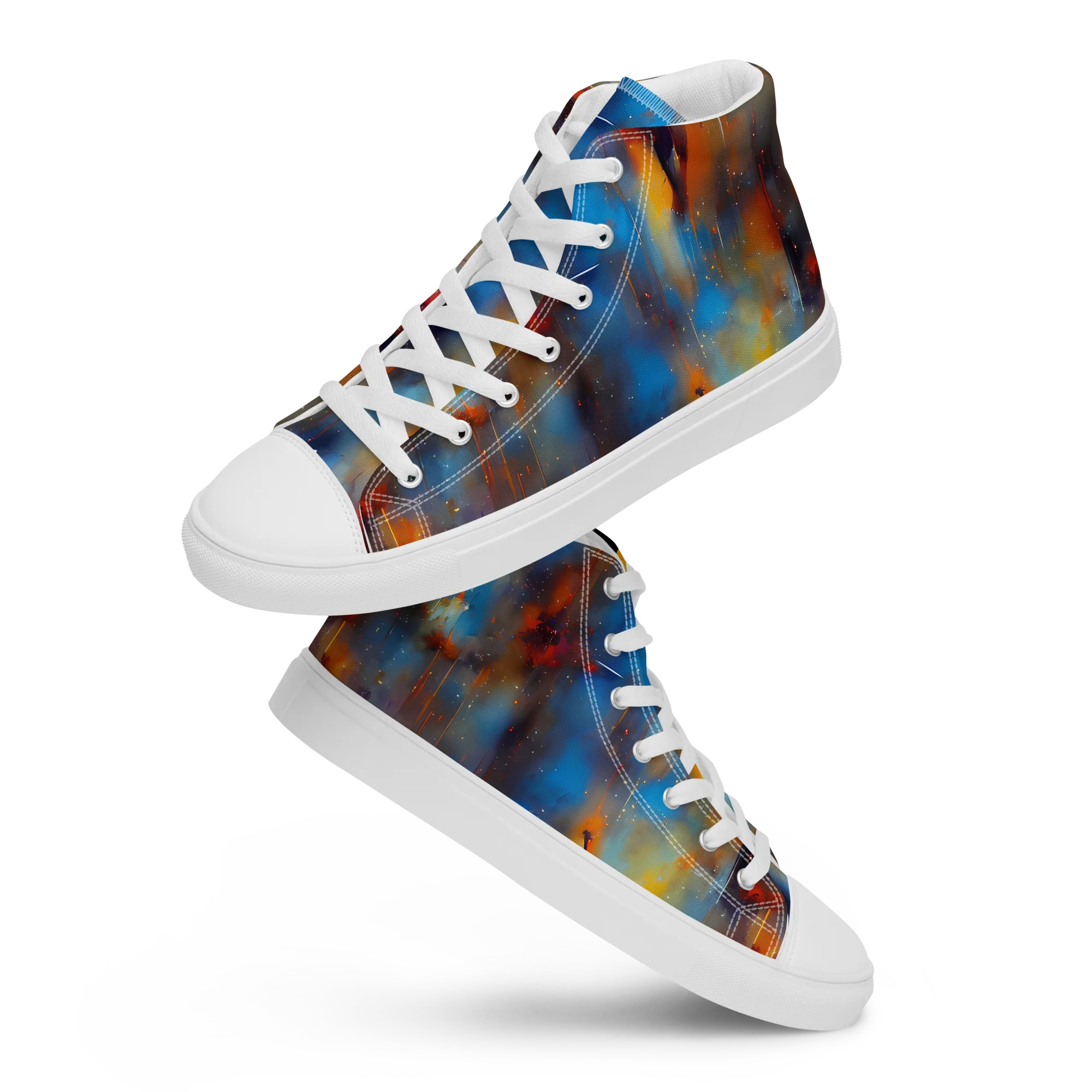 Cobalt Vogue on Men's High Top Canvas Shoes — Front