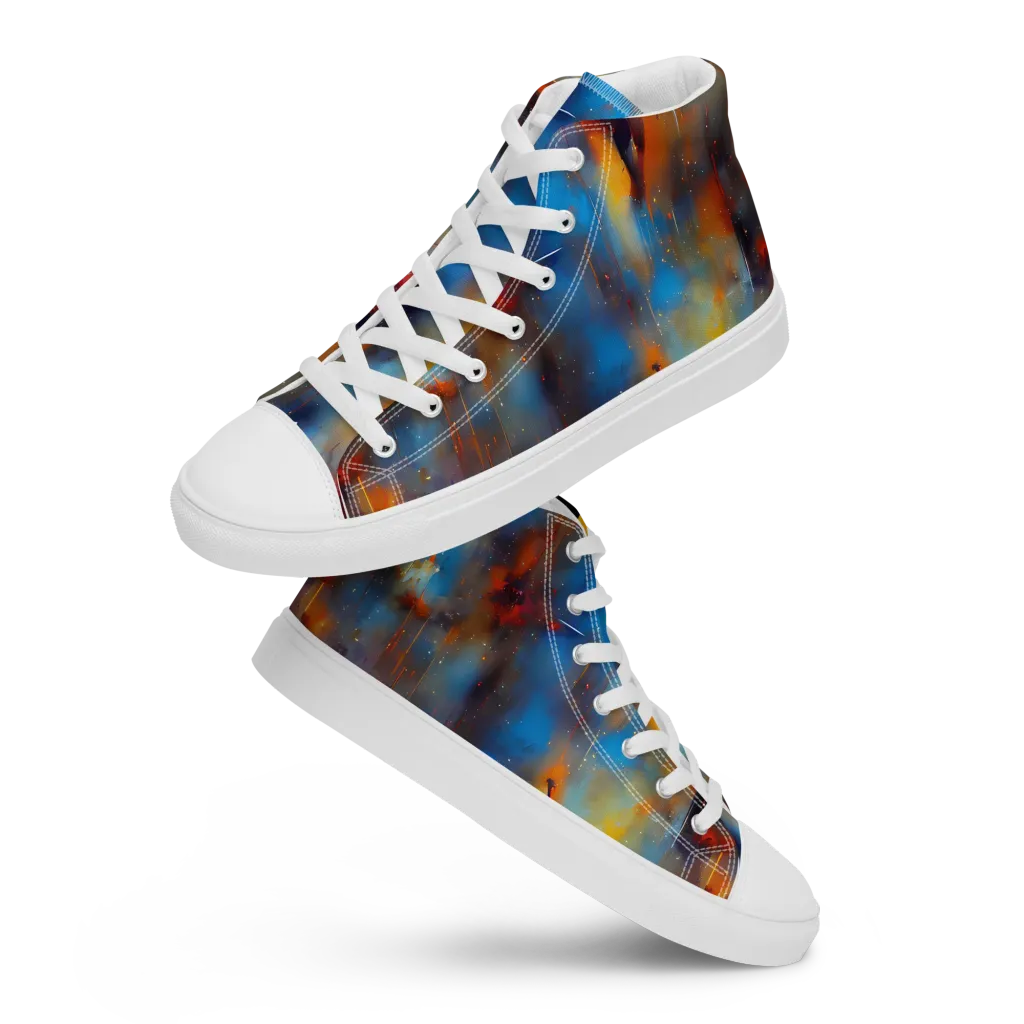 Cobalt Vogue on Men's High Top Canvas Shoes — Front