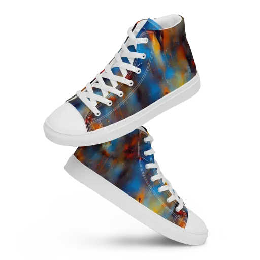 Cobalt Vogue on a Men's High Top Canvas Shoes