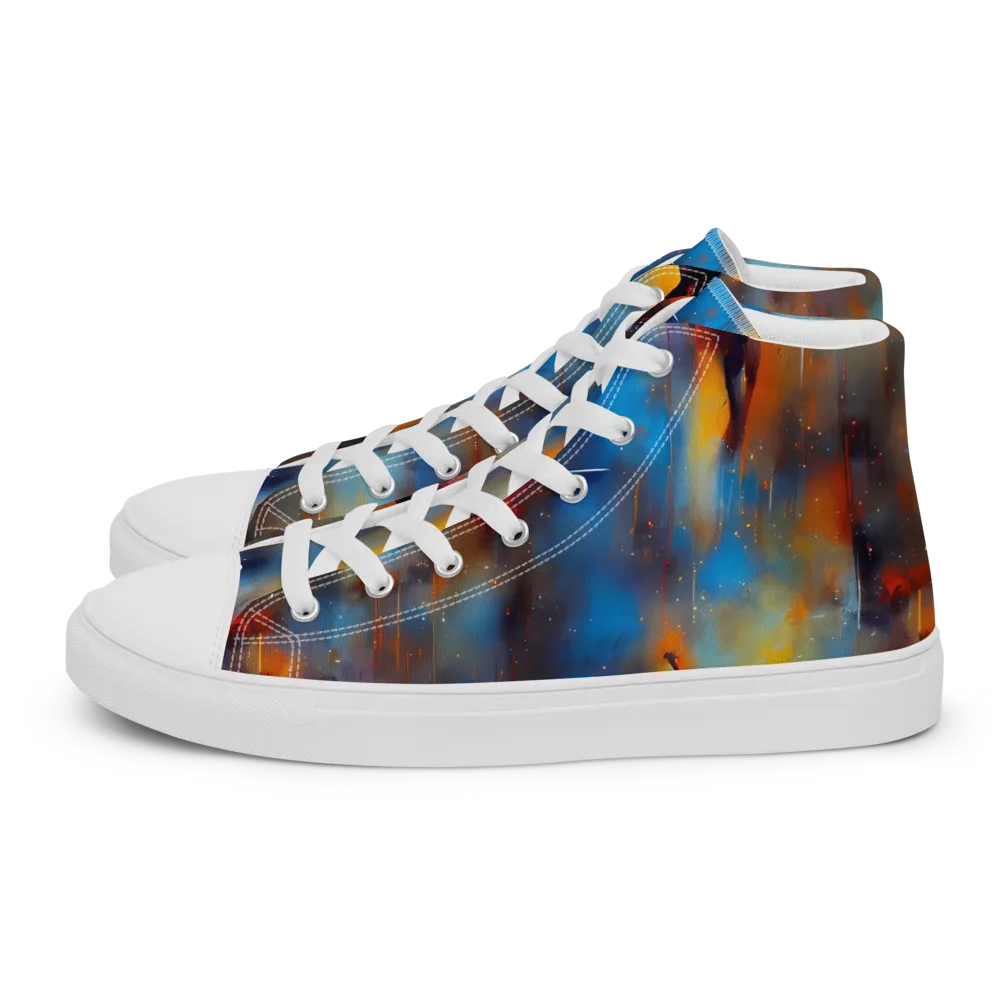 Cobalt Vogue on Women's High Top Canvas Shoes — Left