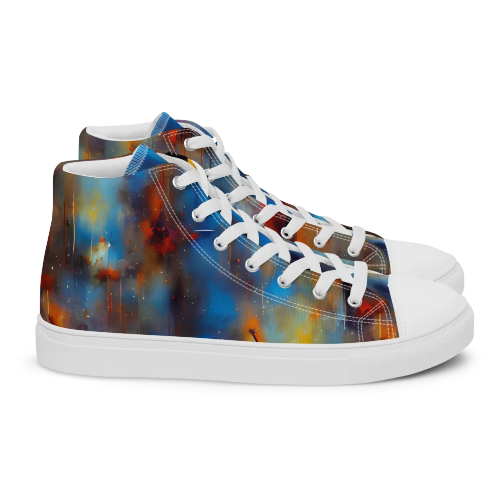 Cobalt Vogue on Women's High Top Canvas Shoes — Right