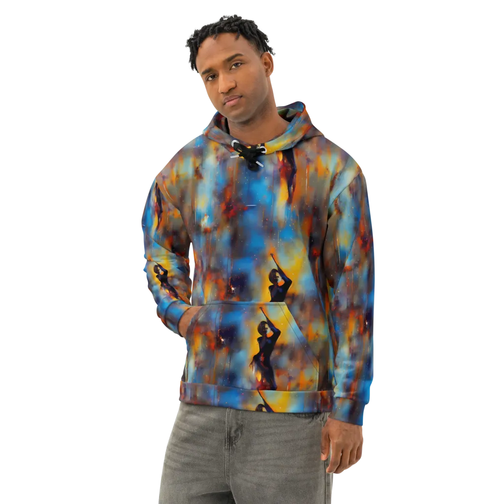 Cobalt Vogue on Cotton Hoodie — Left Front