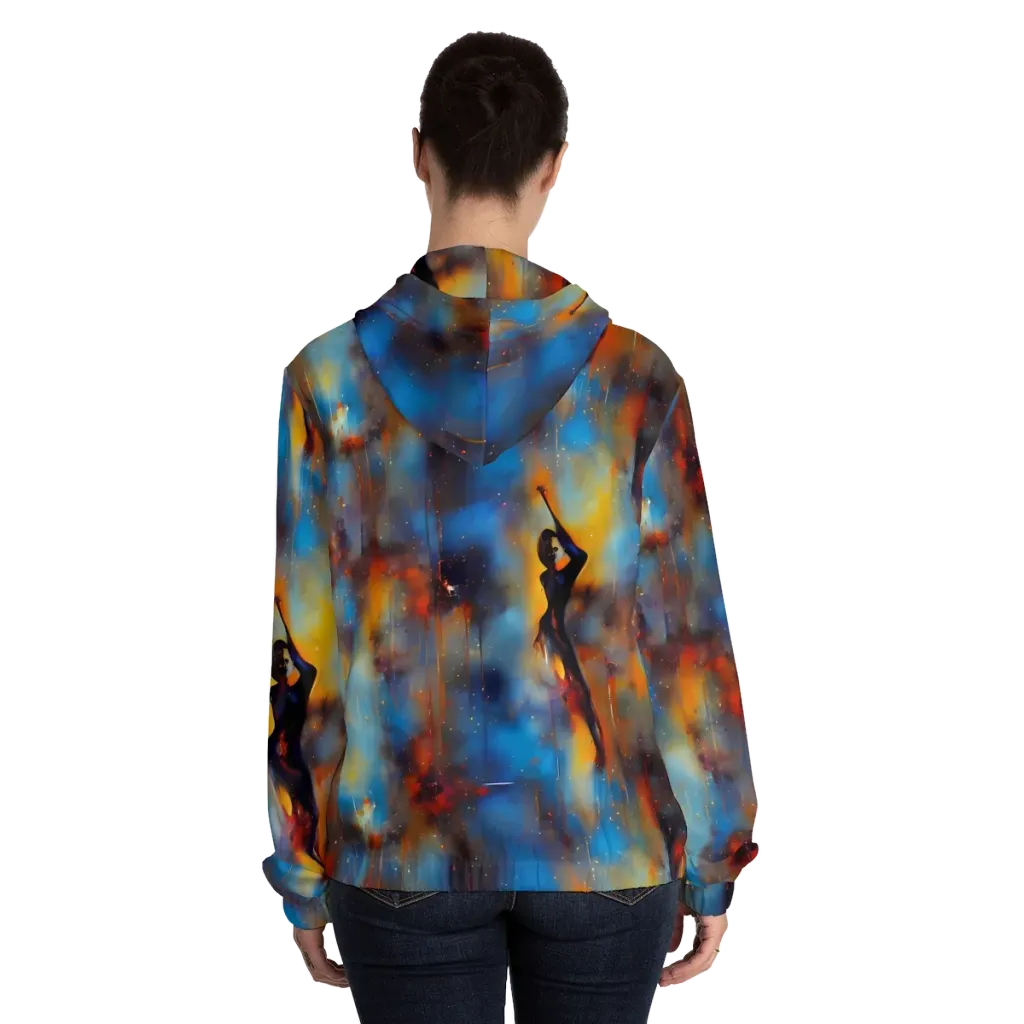Cobalt Vogue on Women's Full-Zip Hoodie — Back On Person