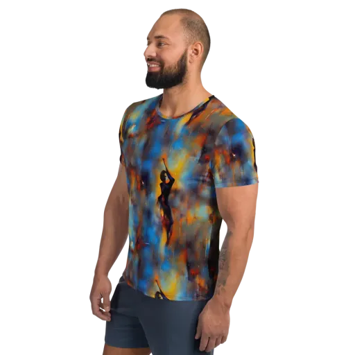 Cobalt Vogue on a Men's Athletic T-Shirt