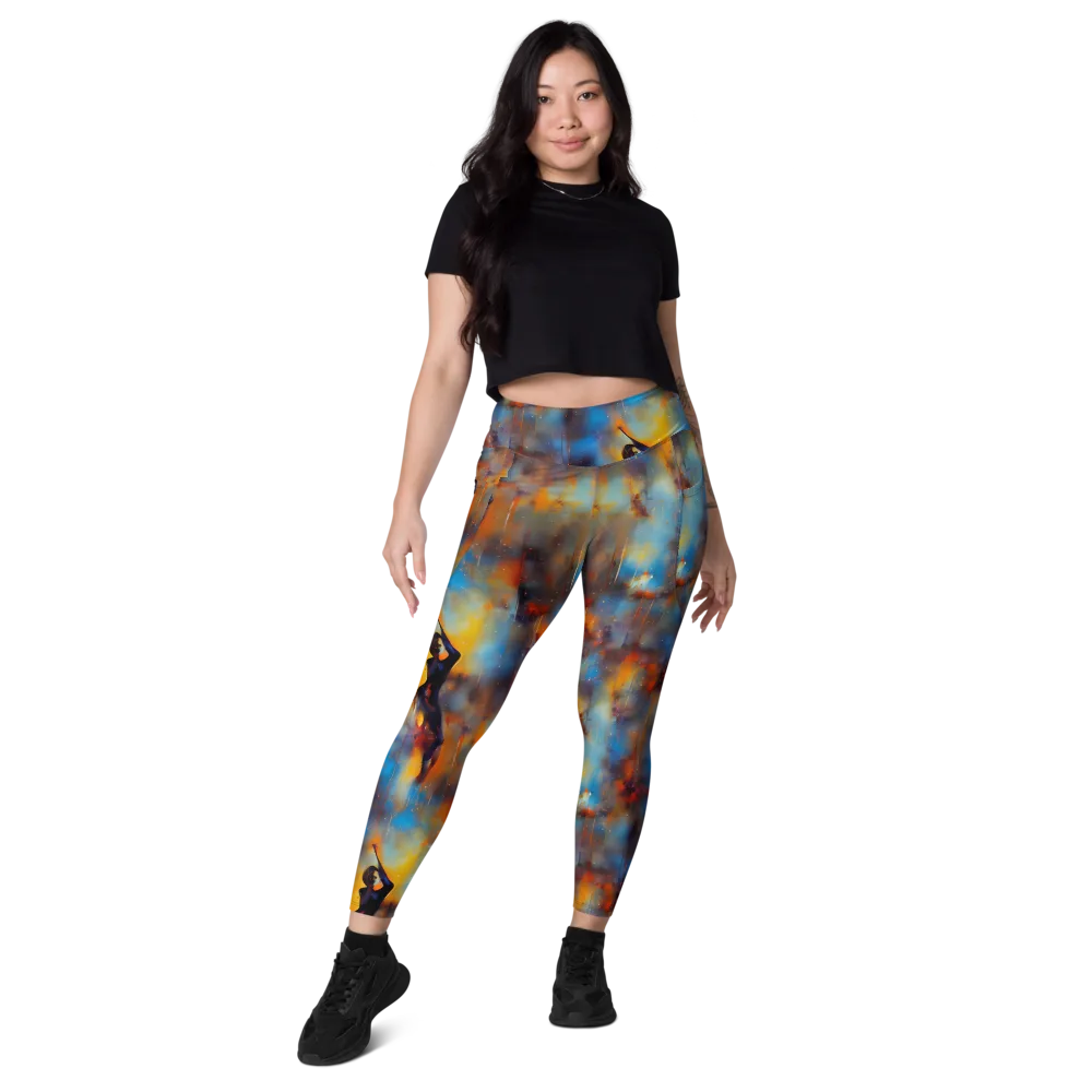 Cobalt Vogue on Leggings with Pockets — Front