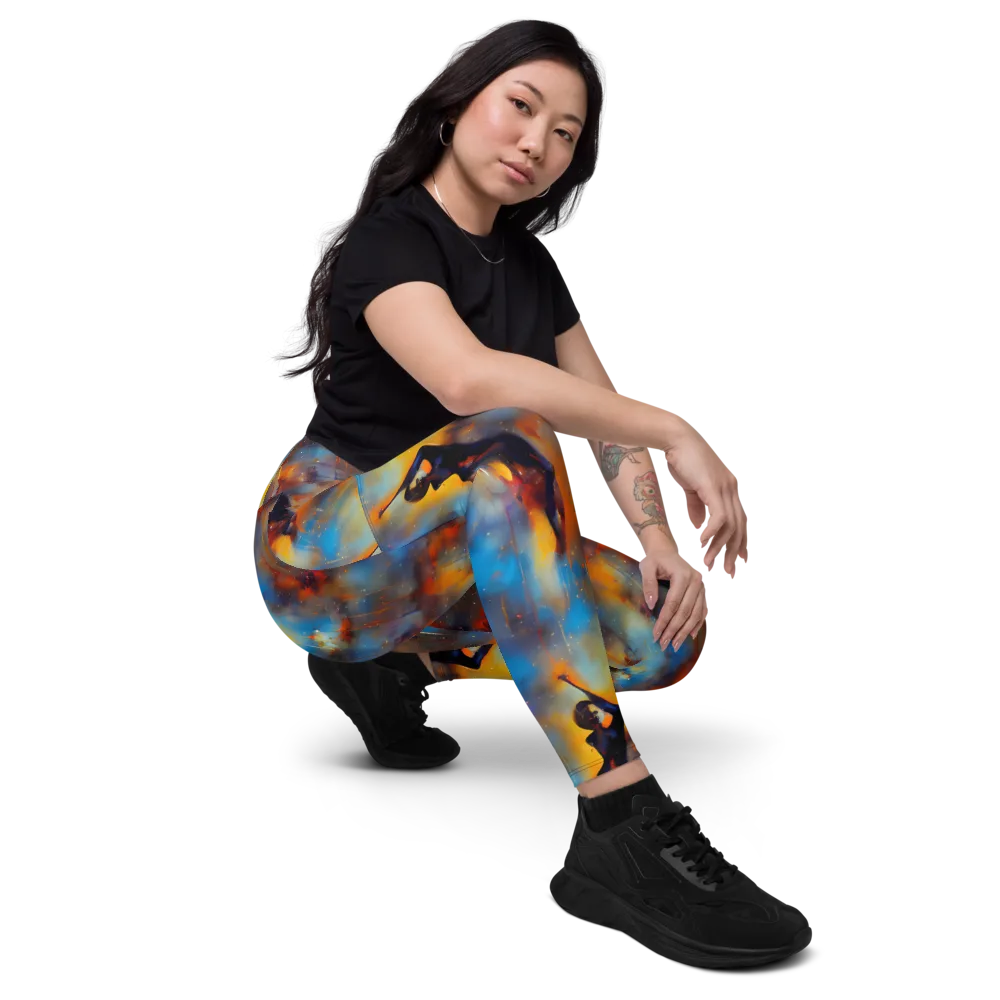 Cobalt Vogue on Leggings with Pockets — Right Front