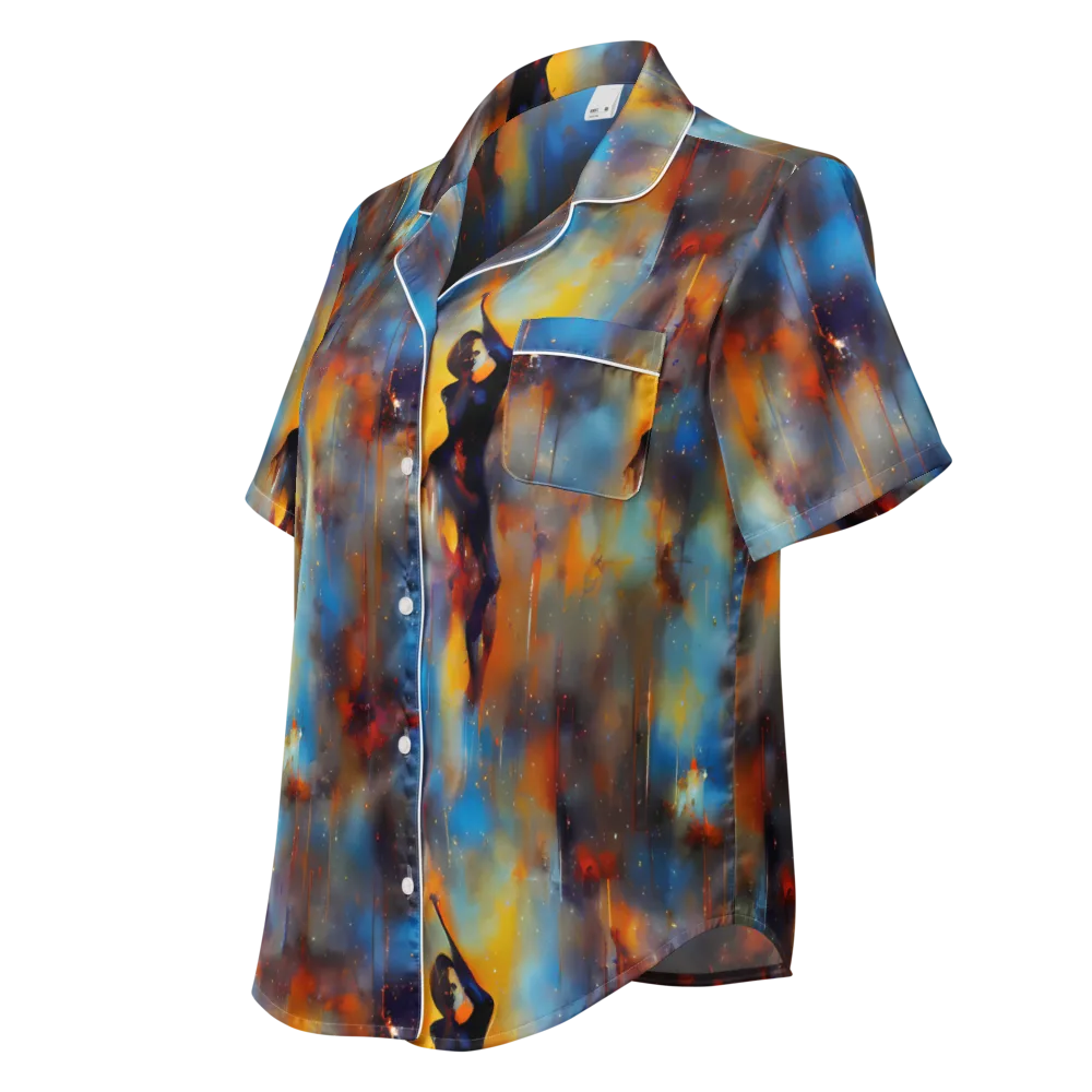 Cobalt Vogue on Women's Short Sleeve Pajama Top — Left Front