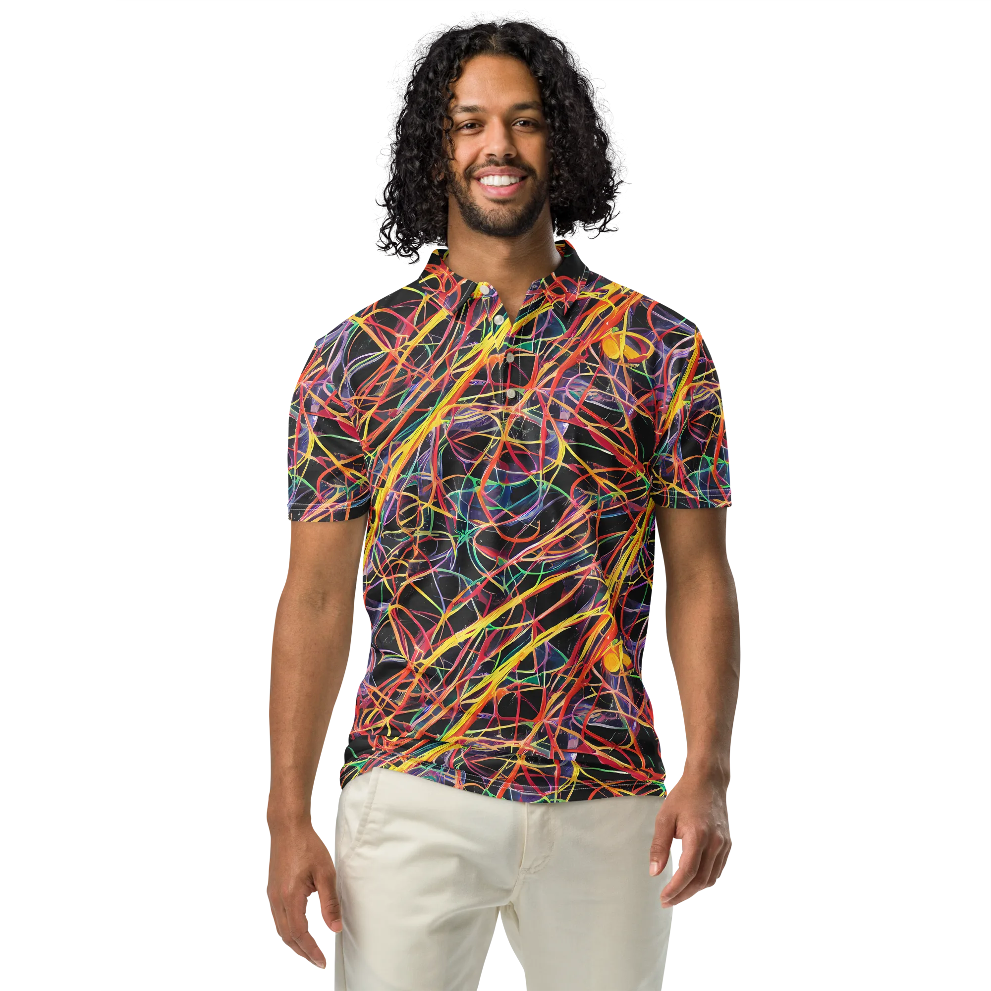 Acconci Twirl on Men's Slim Fit Polo Shirt — Front