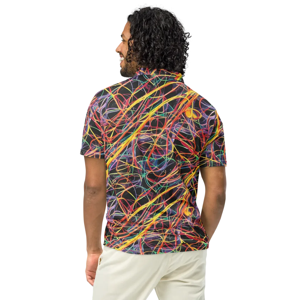 Acconci Twirl on Men's Slim Fit Polo Shirt — Back