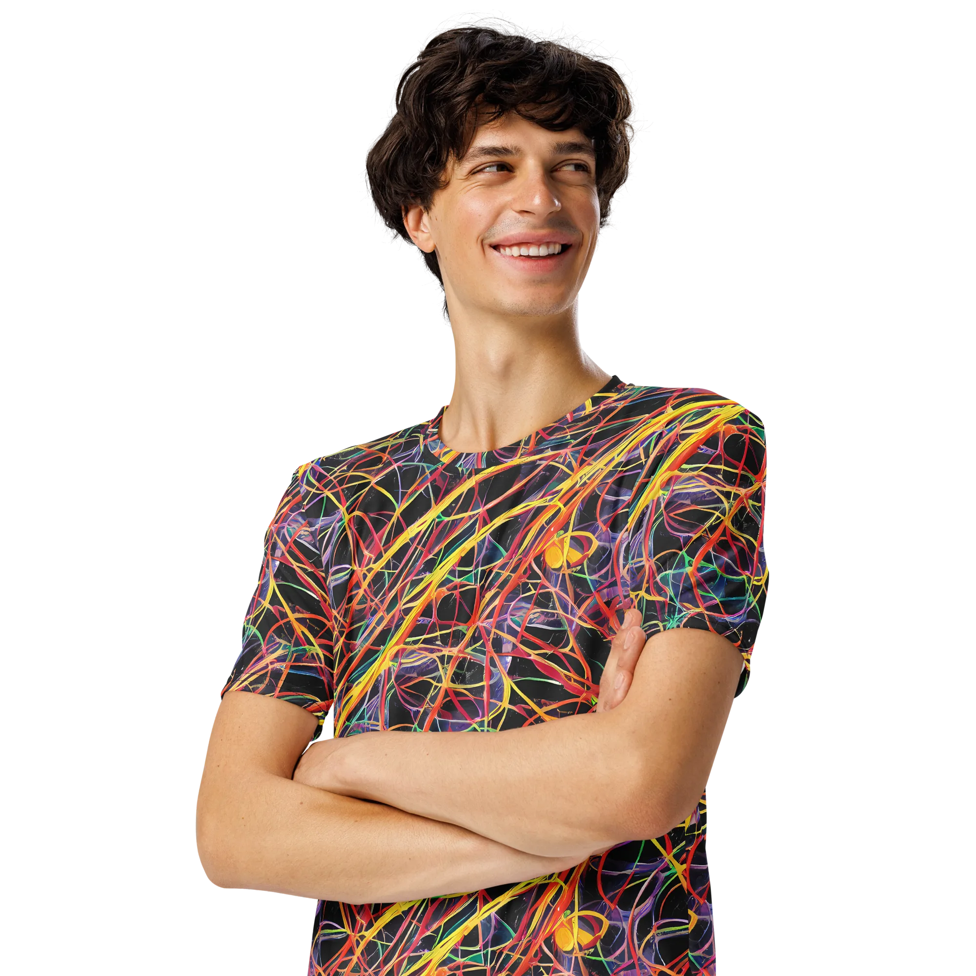 Acconci Twirl on Men's Crew Neck T-Shirt — Left Front
