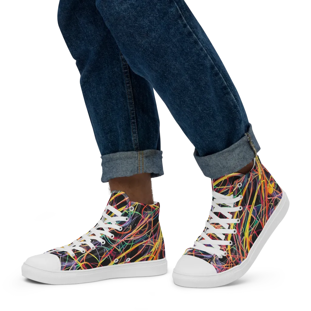 Acconci Twirl on Men's High Top Canvas Shoes — Left