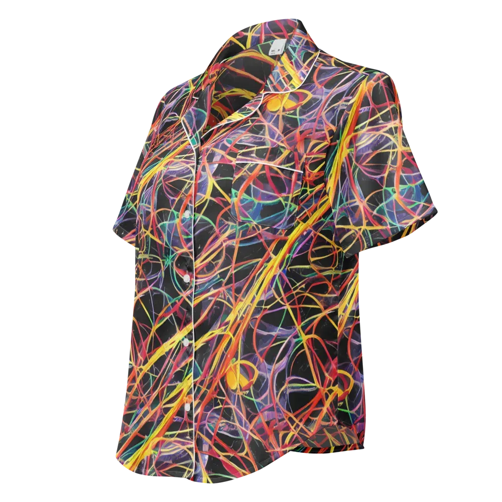 Acconci Twirl on Women's Short Sleeve Pajama Top — Left Front