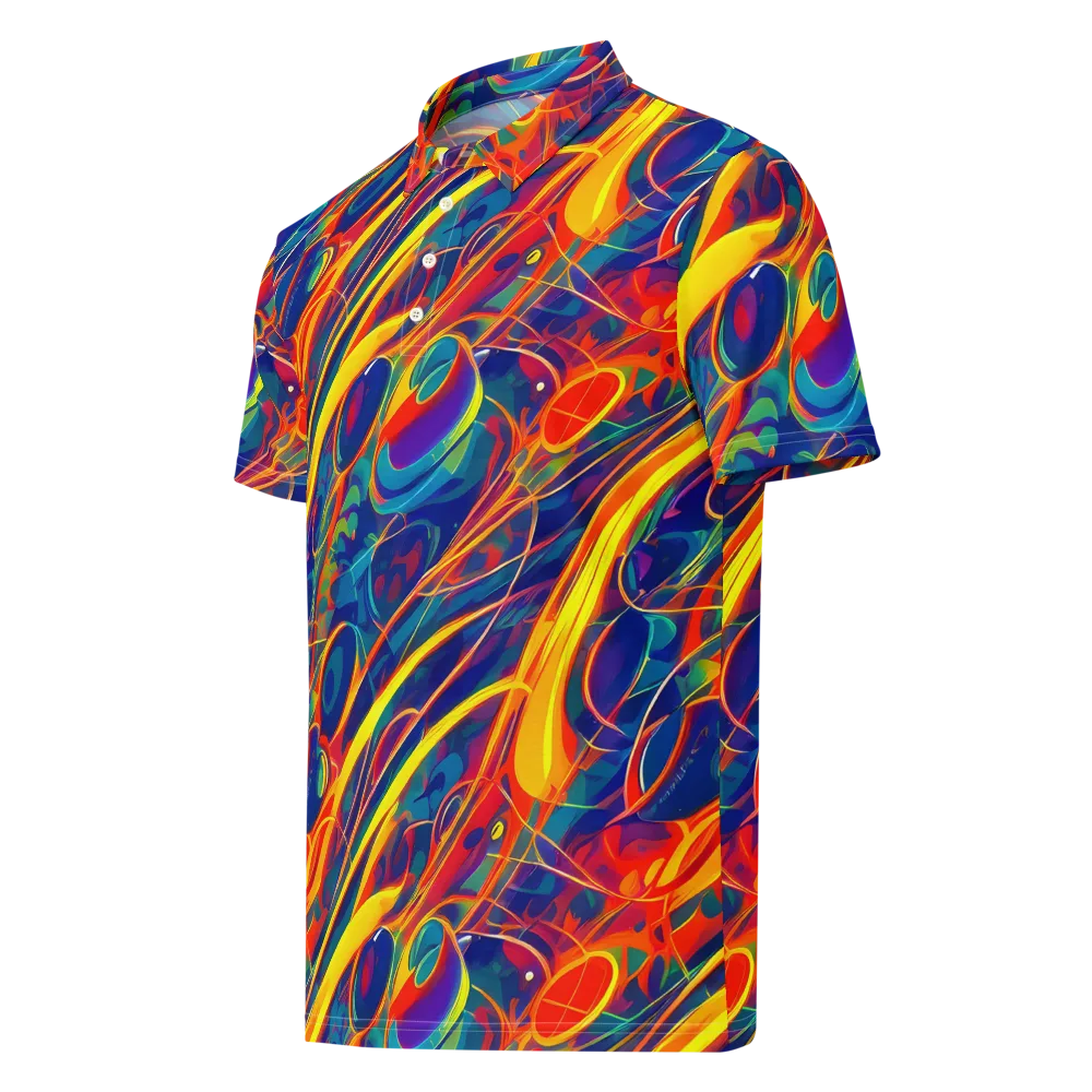 Abstract Blaze on Men's Slim Fit Polo Shirt — Left Front