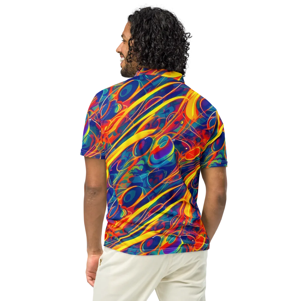 Abstract Blaze on Men's Slim Fit Polo Shirt — Back