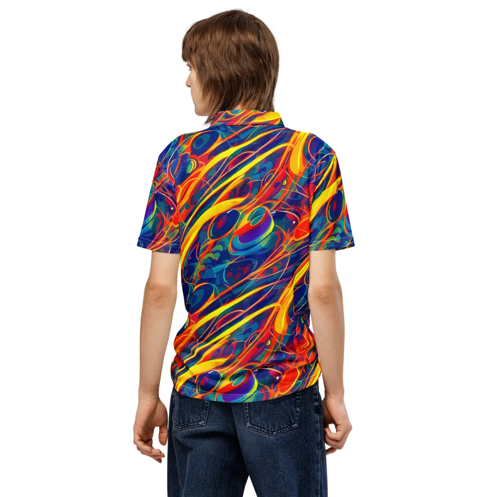 Abstract Blaze on Men's Slim Fit Polo Shirt — Back