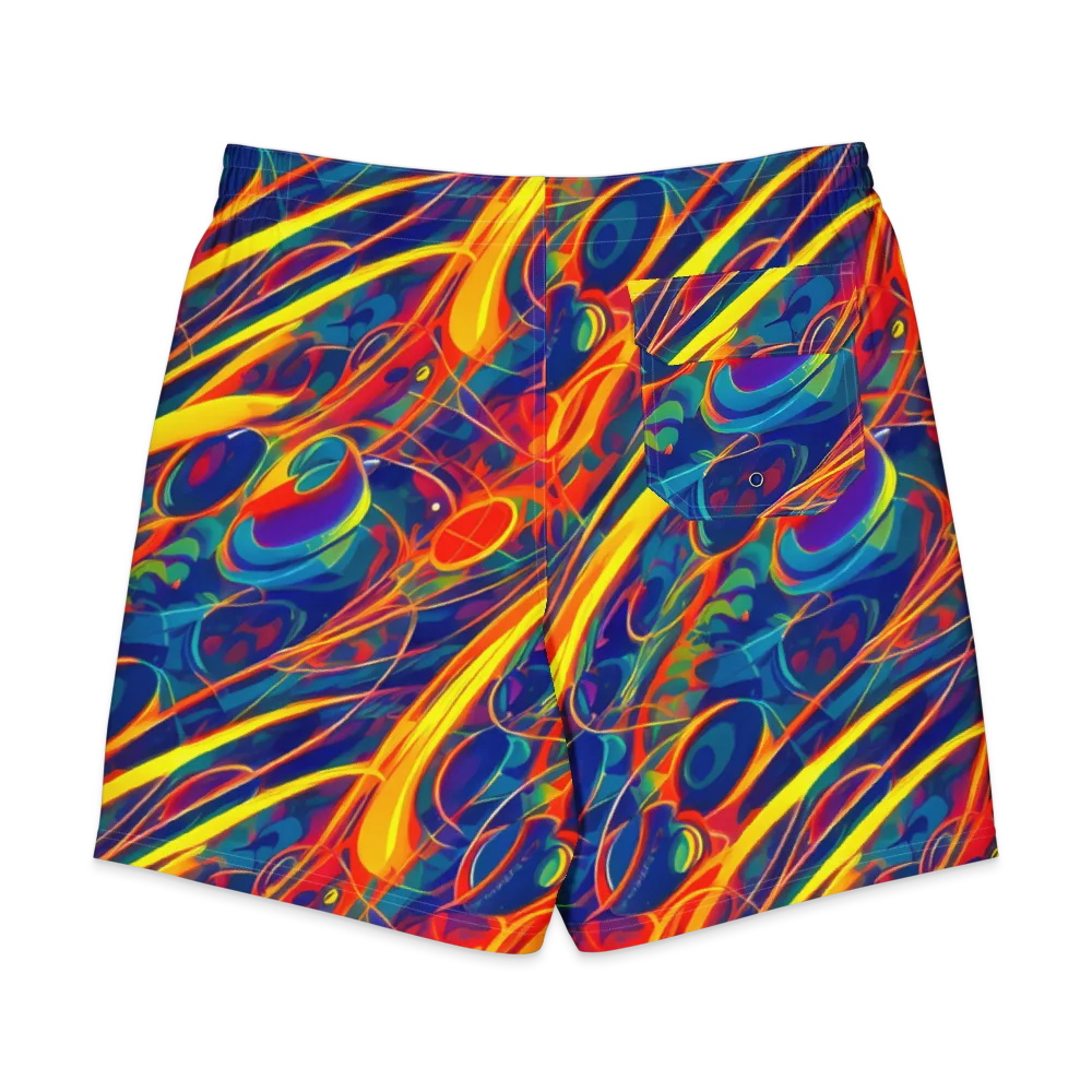 Abstract Blaze on Men's Board Shorts — Back