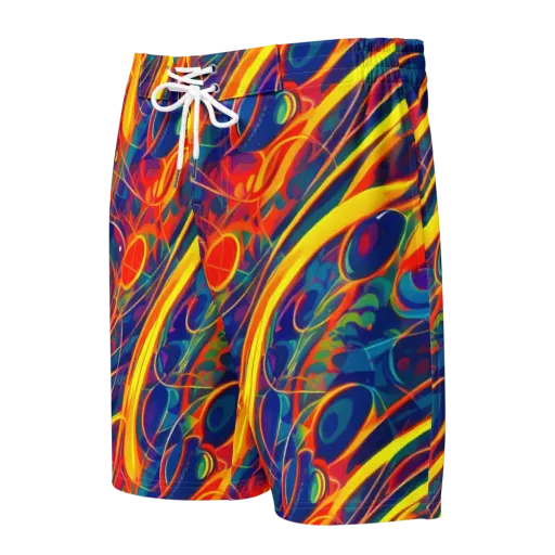 Abstract Blaze on a Men's Board Shorts