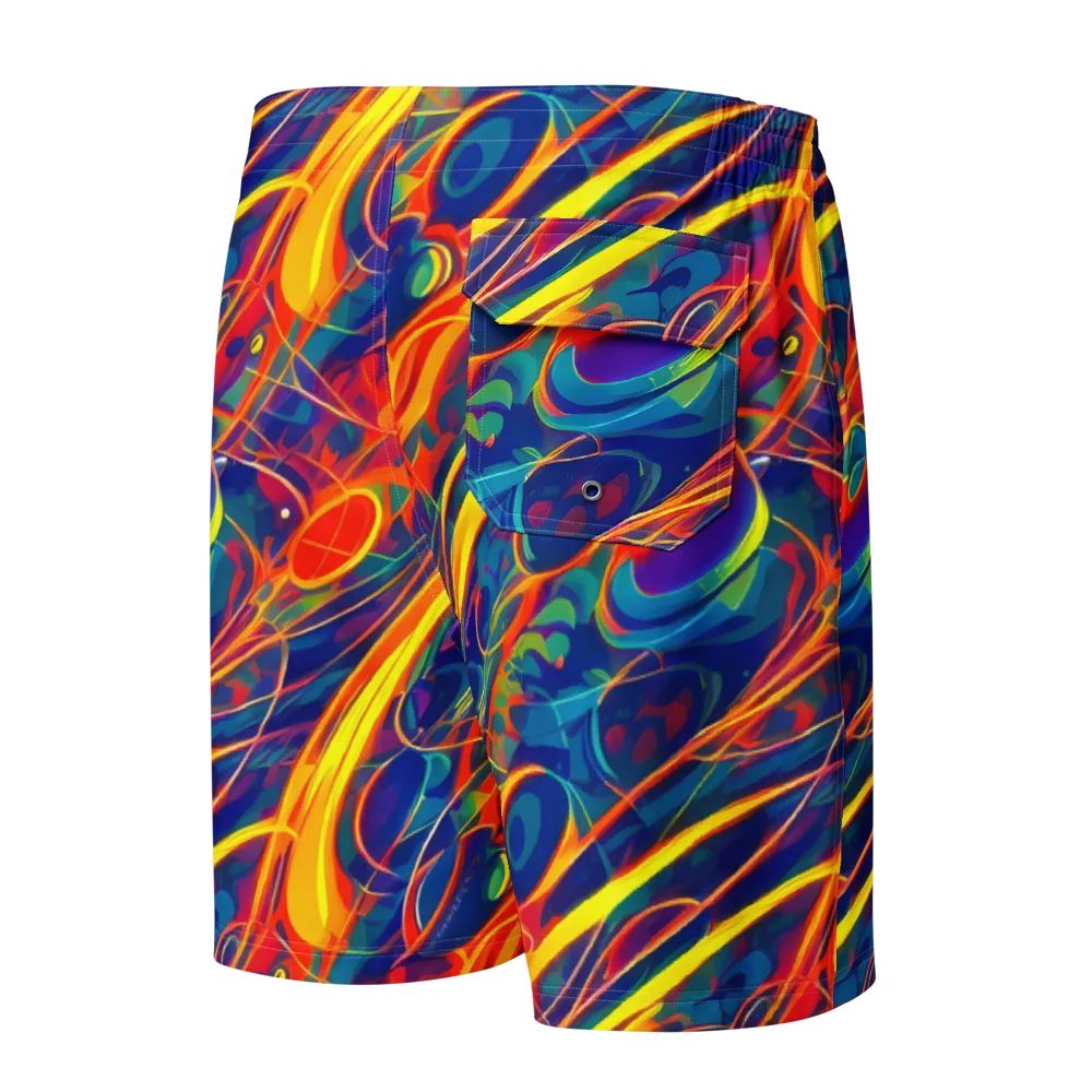 Abstract Blaze on Men's Board Shorts — Back