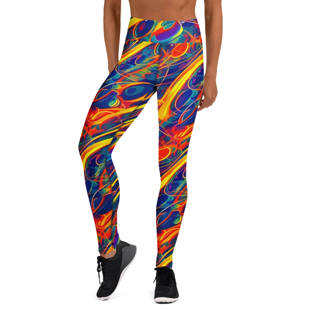 Abstract Blaze on Yoga Leggings — Front