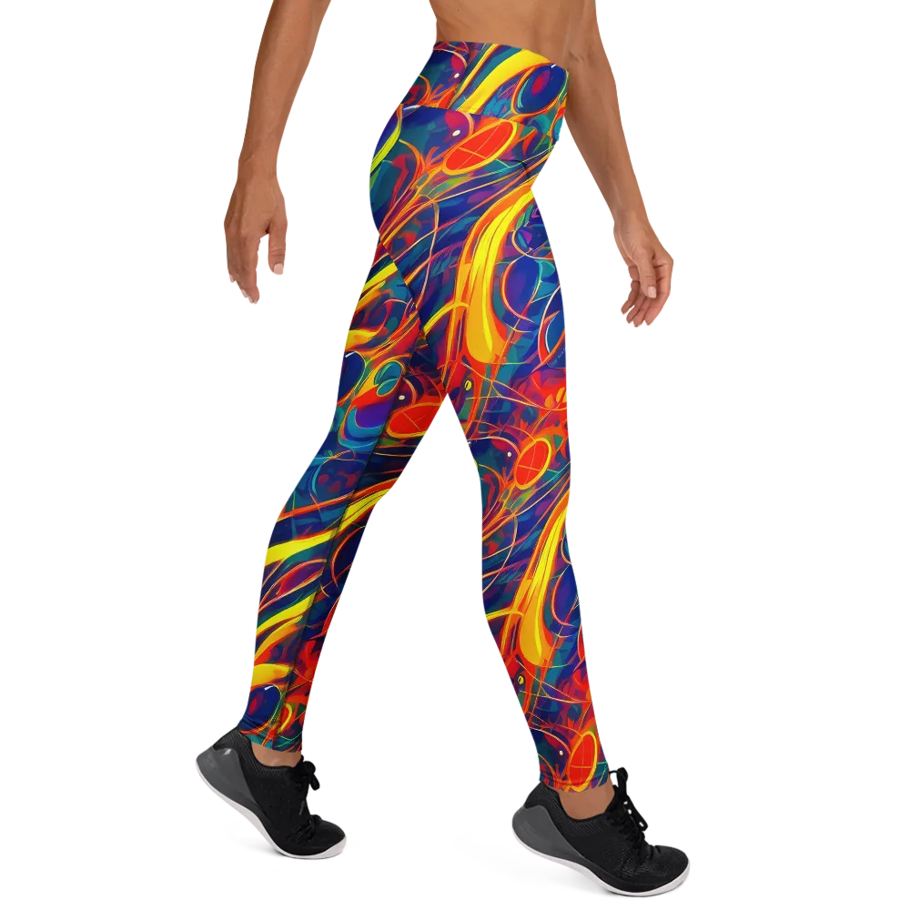 Abstract Blaze on Yoga Leggings — Right