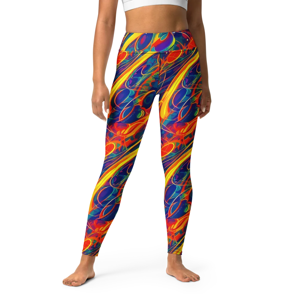 Abstract Blaze on Yoga Leggings — Front