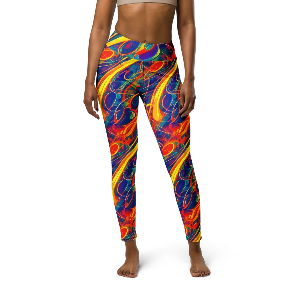 Abstract Blaze on Yoga Leggings — Front