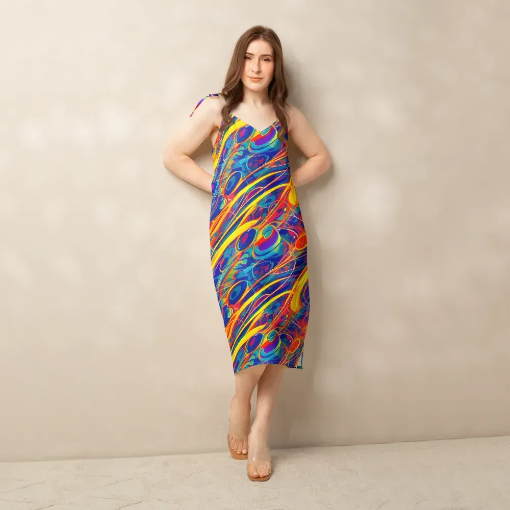 Abstract Blaze on Slip Dress — Front