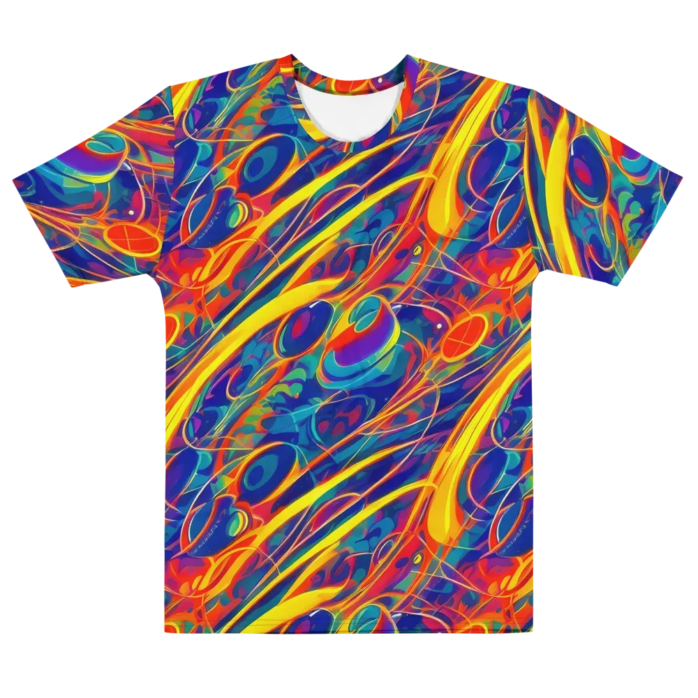 Abstract Blaze on Men's Cotton Crew Neck T-Shirt — Front