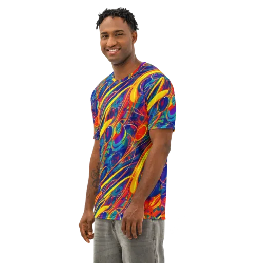 Abstract Blaze on a Men's Cotton Crew Neck T-Shirt