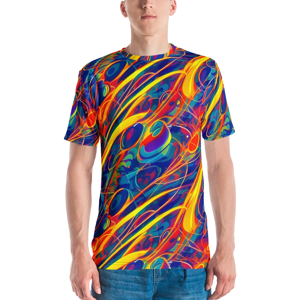 Abstract Blaze on Men's Crew Neck T-Shirt — Front