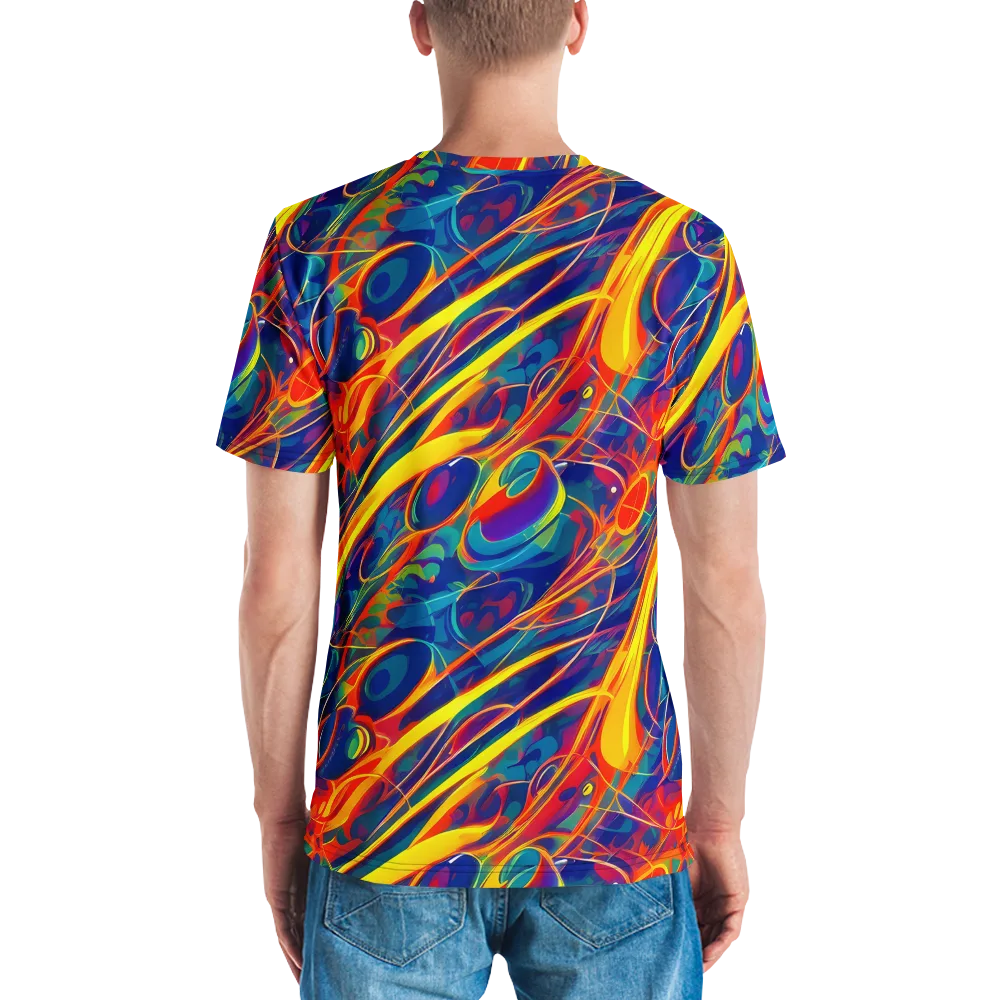 Abstract Blaze on Men's Crew Neck T-Shirt — Back