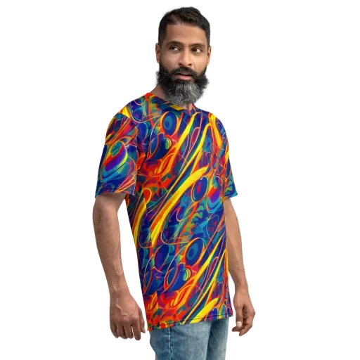 Abstract Blaze on a Men's Crew Neck T-Shirt