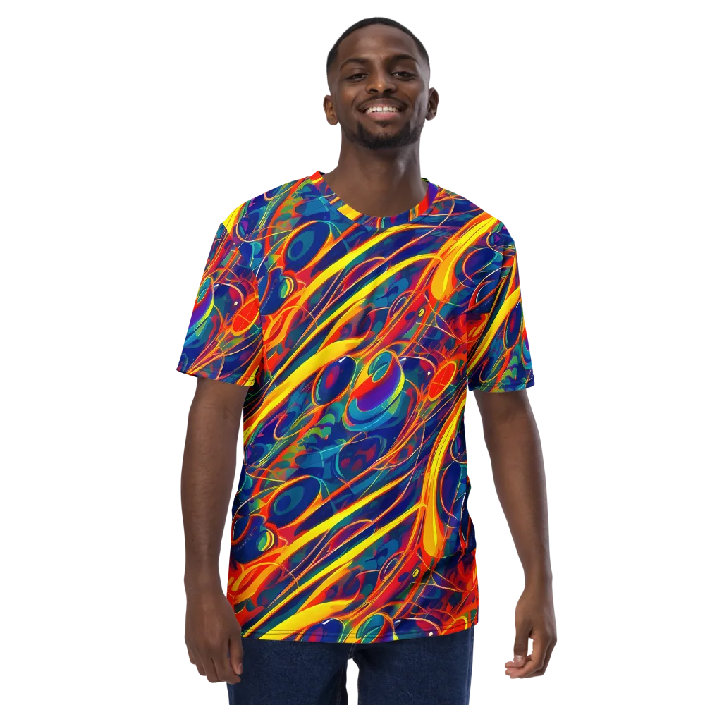 Abstract Blaze on Men's Crew Neck T-Shirt — Front