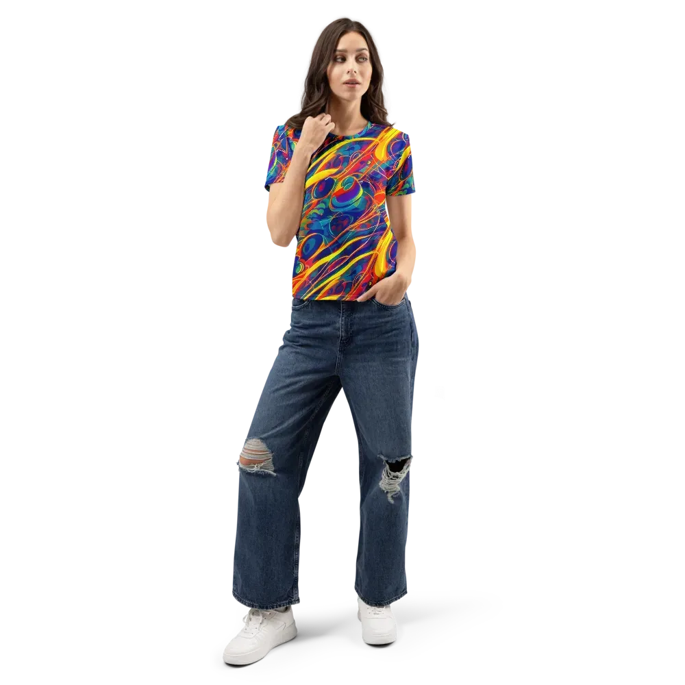 Abstract Blaze on Women's Crew Neck T-Shirt — Front