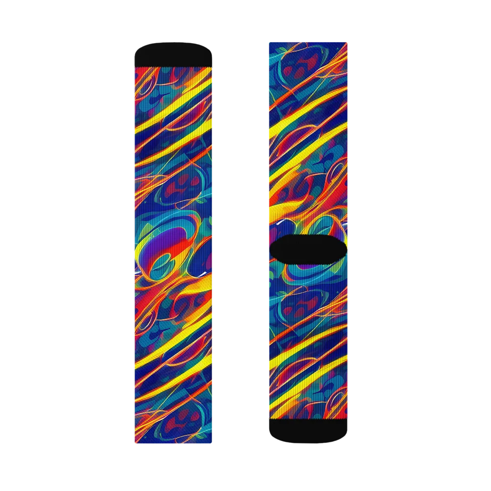 Abstract Blaze on Socks — Right Sock