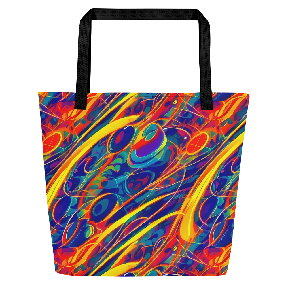 Abstract Blaze on Large Tote Bag W/ Pocket — Front