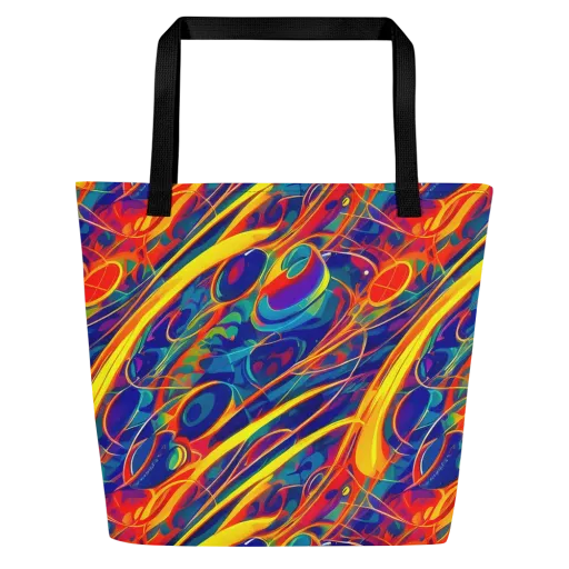 Abstract Blaze on a Large Tote Bag W/ Pocket