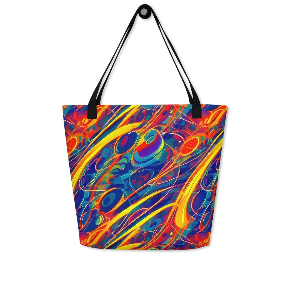 Abstract Blaze on Large Tote Bag W/ Pocket — Front