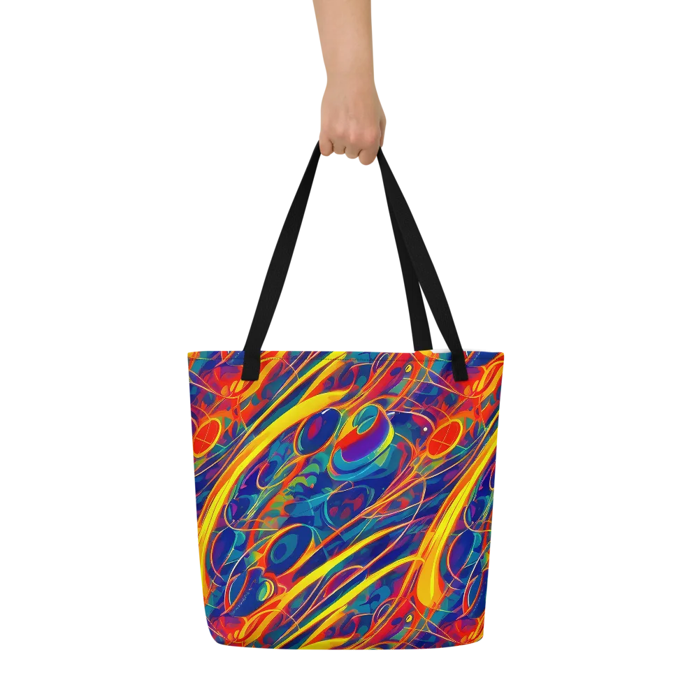 Abstract Blaze on Large Tote Bag W/ Pocket — Front