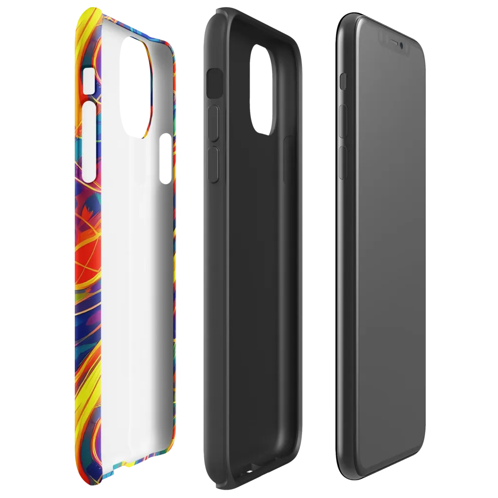 Abstract Blaze on Tough Case for iPhone® — Right