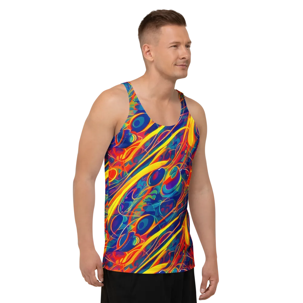 Abstract Blaze on Men's Tank Top — Right Front