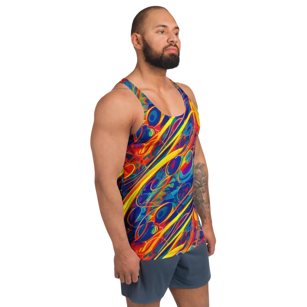 Abstract Blaze on Men's Tank Top — Right Front
