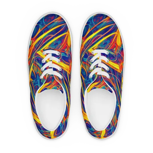Abstract Blaze on a Men's Lace-Up Canvas Shoes