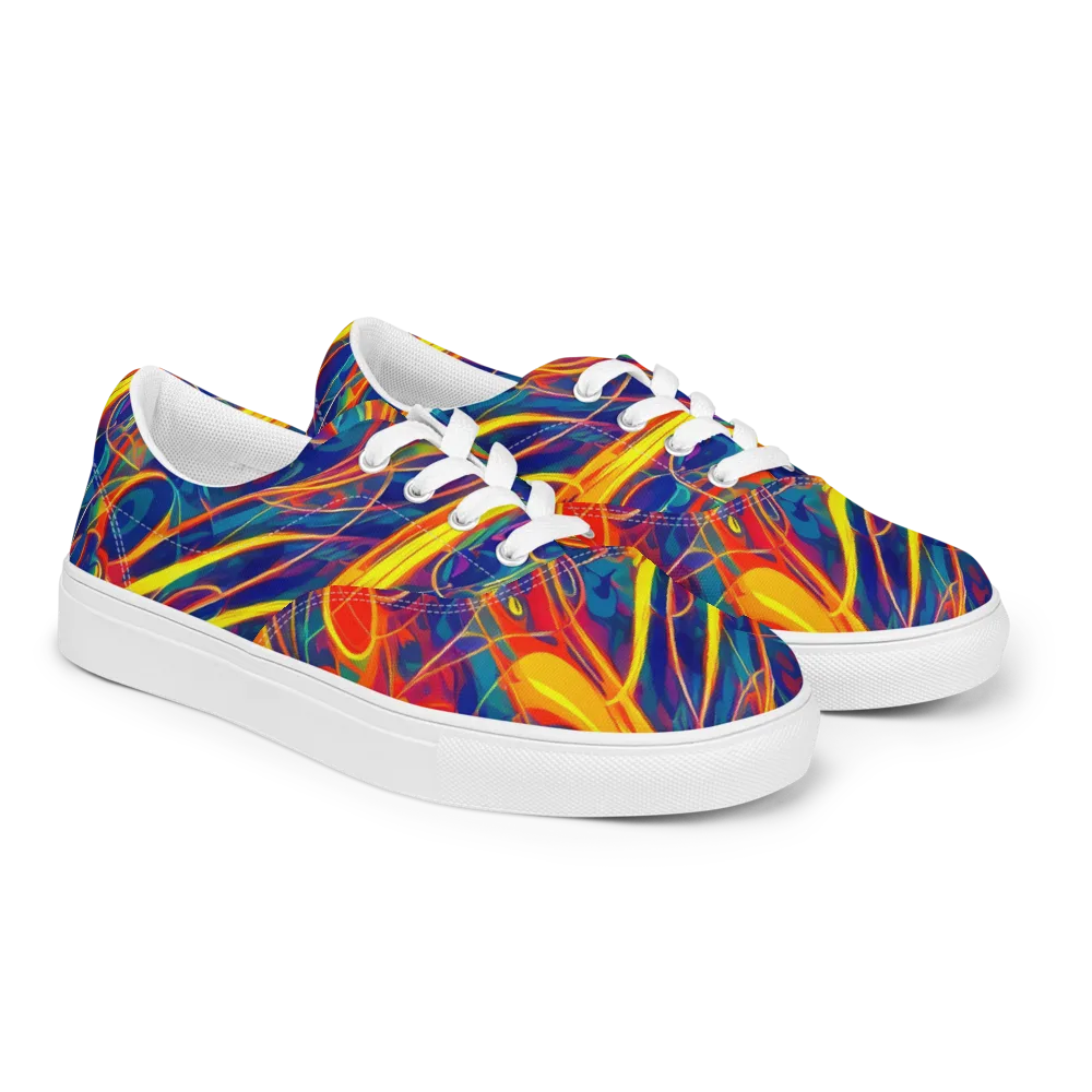 Abstract Blaze on Men's Lace-Up Canvas Shoes — Right Front