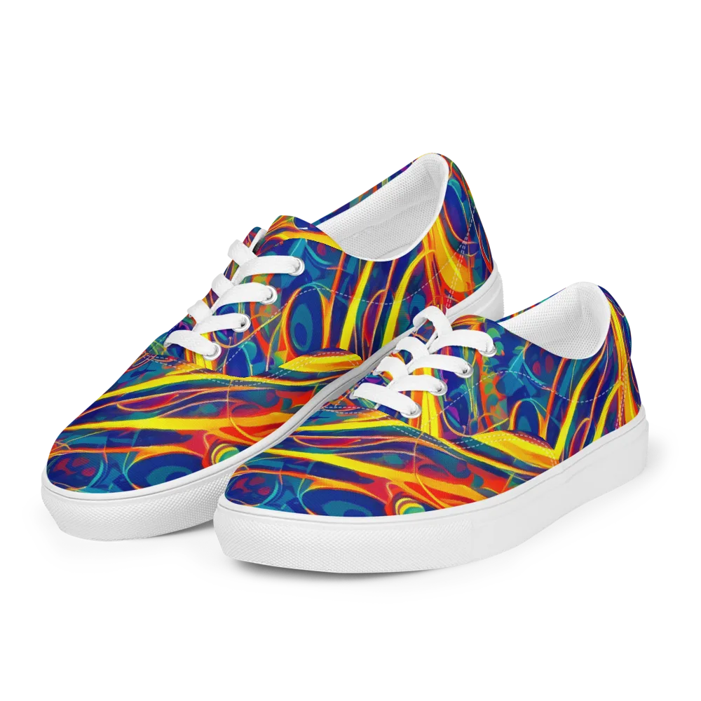 Abstract Blaze on Men's Lace-Up Canvas Shoes — Left Front