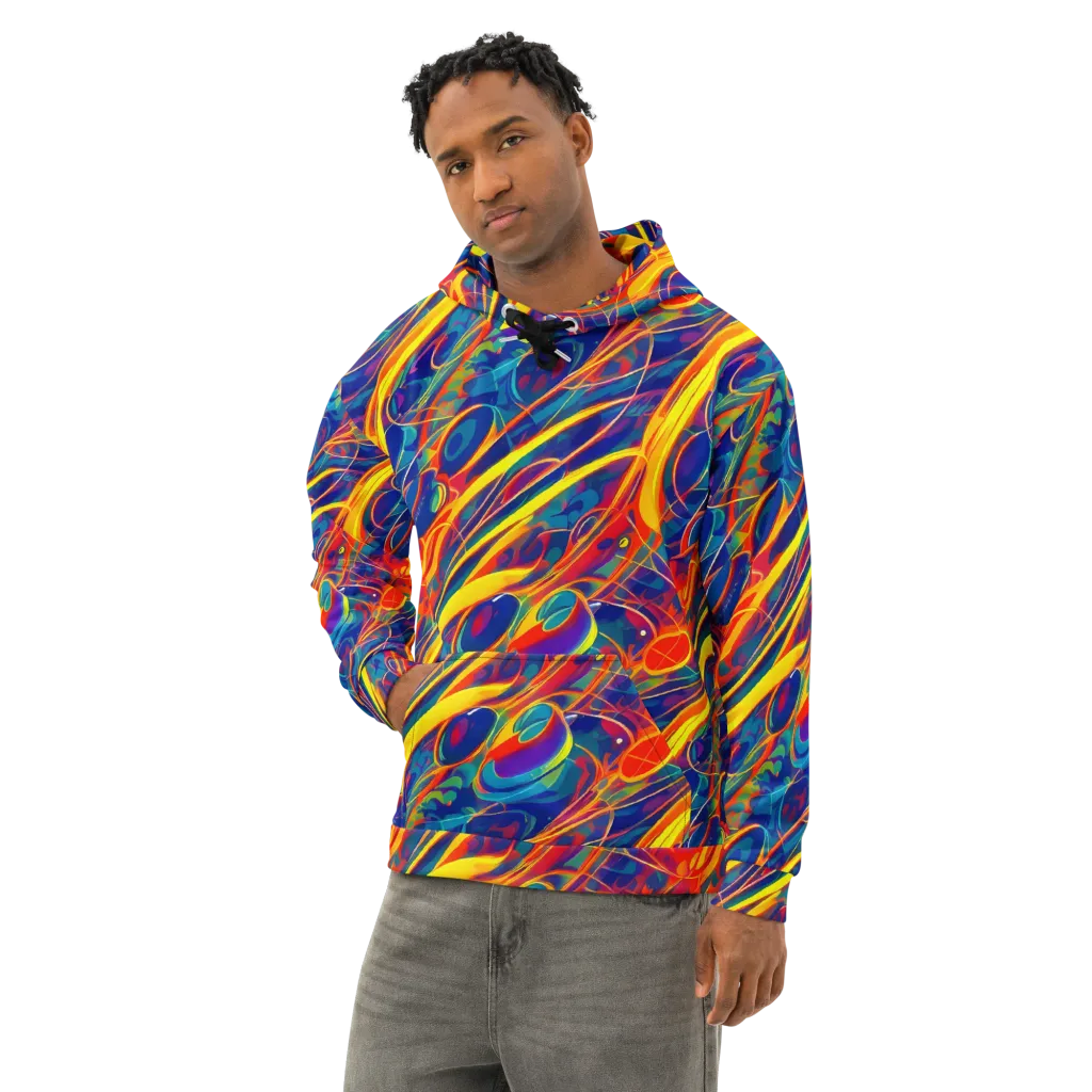 Abstract Blaze on Cotton Hoodie — Left Front